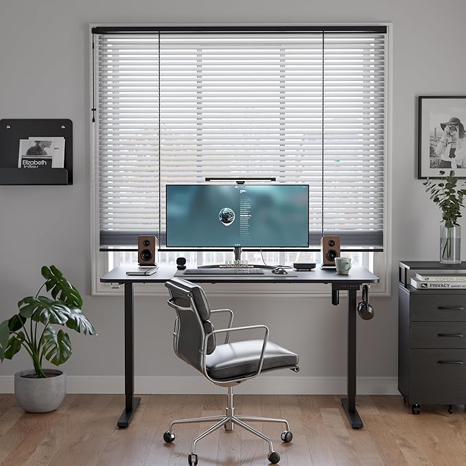 FEZIBO One-Piece Standing Desk Adjustable Height Stand up Home Office Desk 40x24 Inch Electric Standing Computer Desk with 4 Memory Presets Headphone Hook Black