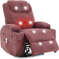 Massage Recliner Chair with Heat for Adults Extra Wide Manual Reclining Chair with Thick Sponge Armrests &amp Backrest Lazy Boy Recliner Sofa for Living Room &amp Bedroom Pink