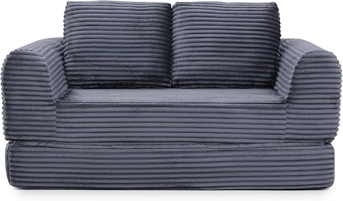Foldable Boneless Love Seat Couches in a Box Modern Floor Foam Sleeper Sofa Bed 2-in-1 Convertible Cloud Sofa for Home Apartments Bedroom