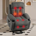 Power Lift Recliner Massage Chair - for Elderly People w/Vibration Massage and Lumbar Heat Recliner Chair Sofa for Adult w/Cup Holder USB Charge Port for Living Room Bedroom Grey