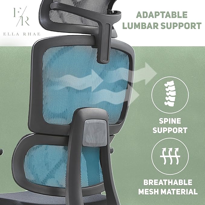 Premium Mesh Executive Home Office Desk Chair with Ergonomic Lumbar Black