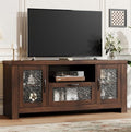 IDEALHOUSE TV Stand for 65 Inch TV Farmhouse Entertainment Center with Acrylic Door Storage Cabinet &amp Adjustable Shelves Rustic TV Console Table for Living Room Bedroom Brown