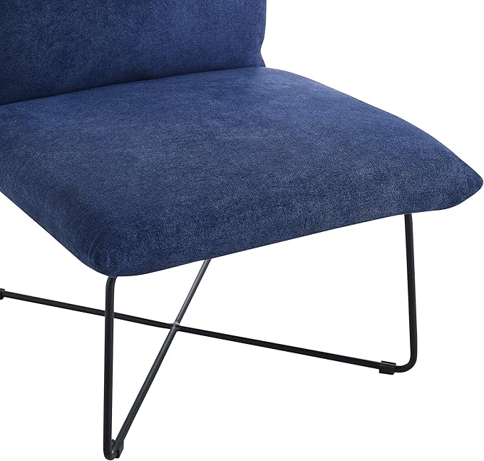 Classic Brands Eternity Upholstered Armless Accent Chair Blue| Mid-Century Modern | Ergonomic