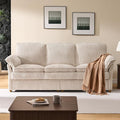 ONBRILL 86.6 Corduroy Couches for Living Room Comfy 3 Seater Sofa with Pillow-Top Armrest &amp Dual-Layer Cushions Mid Century Modern Couch for Bedroom Apartment Beige