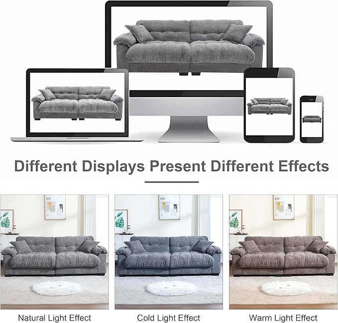 90.55 Cloud Couch Sectional Sofa for Living Room Modern Love Seat Sofa for Small Spaces 2 Seater Comfy Cloud Loveseat Small Sleeper Sofa Couch for Bedroom Grey