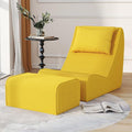 Giant Bean Bag Chair for AdultsCorduroy Chaise Lounge with Unrivaled Back Support Detachable Neck Pillow Comfortable Ottoman &amp Washable Cover for Living Room Bedroom Garden (Corn Yellow)