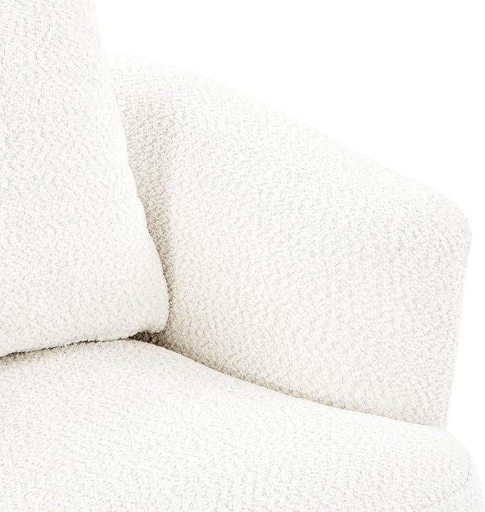 360° Swivel Chair 38.2 Accent Chair Sofa Chenille Upholstered Swivel Barrel Sofa Chair with a Throw Pillow for Living Room Bedroom Office and Hotel (Beige@52)