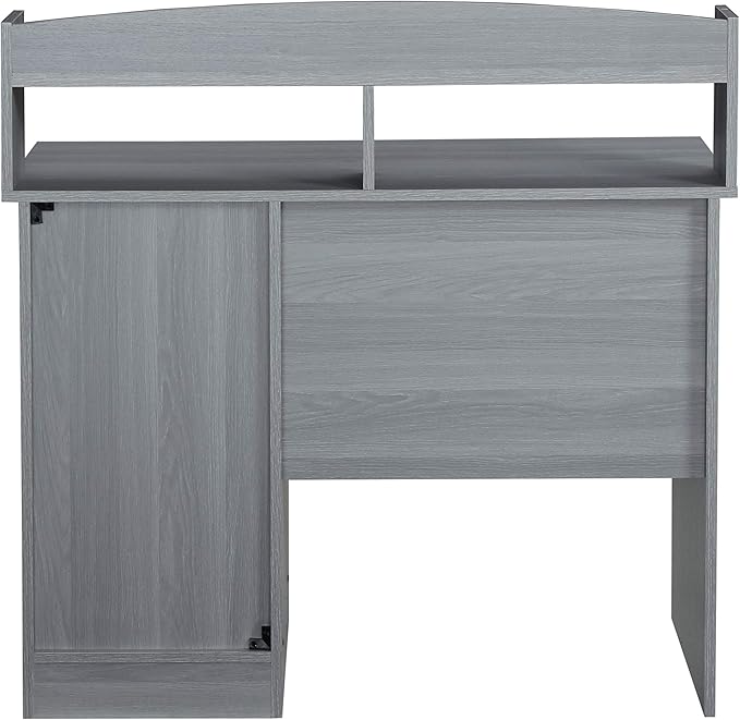 Techni Mobili Modern Office Hutch Writing Desk Grey