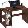 SHW 38-Inch Home Office Computer Desk with Shelves Cherry