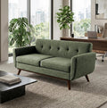Kingfun 65.2 W Loveseat Sofa Mid Century Modern Decor Love Seat Couches for Living Room Button Tufted Upholstered Furniture Solid &amp Easy to Install Small Couch for Bedroom Office Apartment Gr