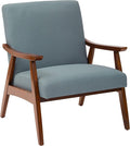 OSP Home Furnishings Davis Accent Chair with Medium Espresso Frame Klein Sea Green