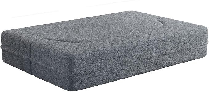 78” Floor Sleeper Sofa Bed Modern 2 in 1 Full Size Foldable Mattress with 2 Pillows Convertible Boneless Couch with Deep Seat for Living Room No Assembly Required (Grey &amp Teddy) | No Assembly R