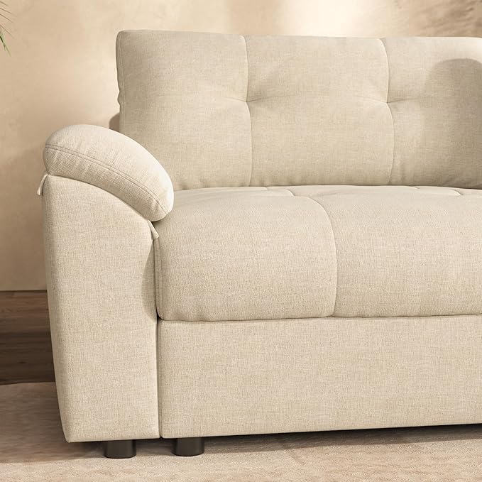 Oversized Modular Sectional Sofa with Adjustable Back Modern Comfy Sectional Couch with Storage Ottoman Deep Seat Chenille Cloud Couch for Living Room 3 Seater with Ottoman Beige