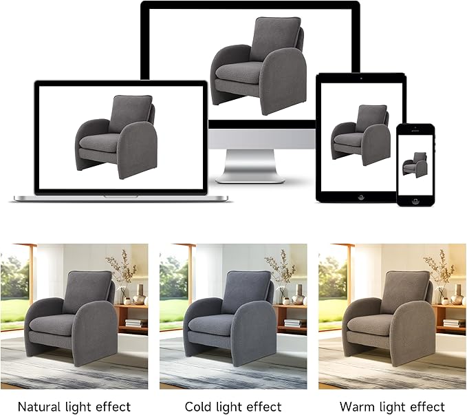 28.5 X 29.9'' Accent Chairs Modern Sherpa Lamb Fabric Living Room Chair Comfy Armed Chair Upholstered Armchair Leisure Single Sofa Chair for Bedroom Office Apartment and Living Room
