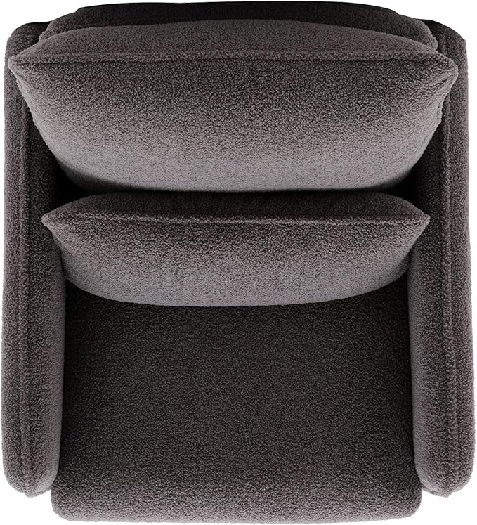 Modern Comfy Leisure Accent Chair Teddy Short Plush Particle Velvet Armchair with Lumbar Pillow for Living Room