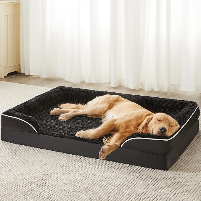 WNPETHOME Dog Beds for Large Sized Dogs Washable Orthopedic Dog Couch Sofa Bed with Waterproof Lining &amp Non-Skid Bottom for Pet Sleeping