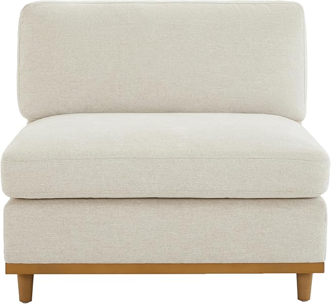 CHITA Modern Down Filled Upholstered Middle Armless Sofa for Sectional Modular Couch Linen