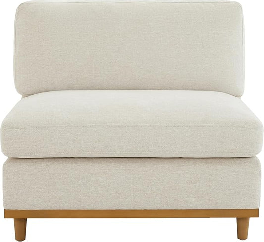 CHITA Modern Down Filled Upholstered Middle Armless Sofa for Sectional Modular Couch Linen