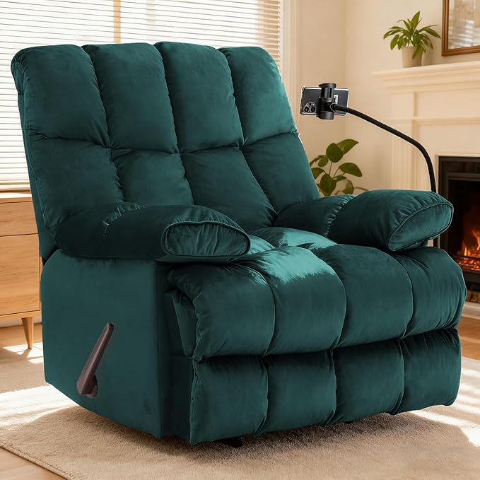 Oversized Recliner Chair Big Mans Recliner Chairs for Adults 400LBS Extra Wide Recliners for Tall Man Large Recliner Chair for Living Room Teal