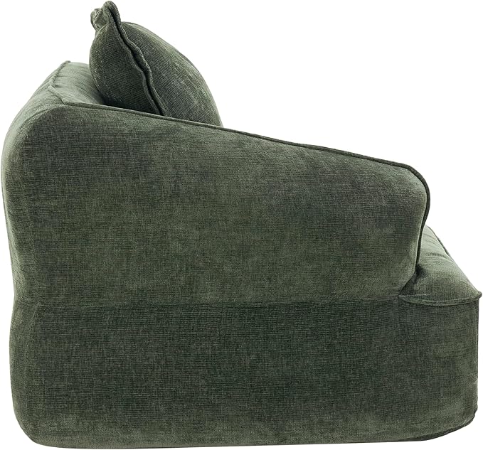 Merax 121 L-Shaped Sectional Sofa with Chaise Lounge No Assembly Required 2-Piece Set Modern 4 Seat Sofa for Living Room Soft Upholstery 32 Deep Seating (Green)