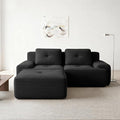 Casaphoria 80 Black Corduroy Cloud Couch Boneless Modular Sectional Sofa for Living Room with Deep 2-Seat &amp 1-Ottoman L Shape Cloud Couch No Assembly Required