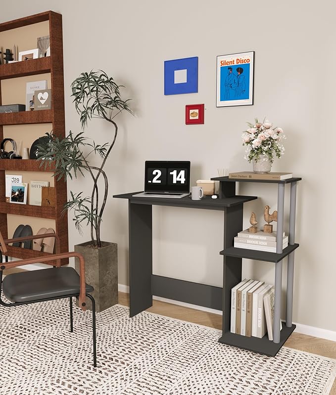 Small Study Desk Working Desk with Printer Shelf Small Table for Office Home Study Room