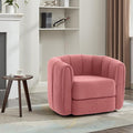 Swivel Accent Chair for Livingroom Teddy Fabric 360 Degree Round Swivel Barrel Armchair Wide Upholstered for Living Room Bedroom Reading Waitingroom (Pink Teddy)