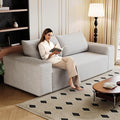 71 Boneless Corduroy Modular Couch with Deep Seat Memory Foam Comfy Small Cloud Couch for Small Spaces No Assembly Required Sofa for Living Room Bedroom &amp Apartment (White 71inch)