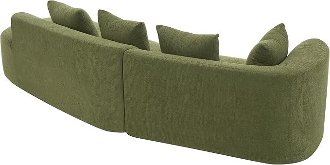 Christopher Knight Home Randa Modern Fabric Upholstered 5-Seater Sofa Oversized Chair Cloud Couch Fully Assembled Long Sofa Chaise Lounge Fully Assembled Olive Green