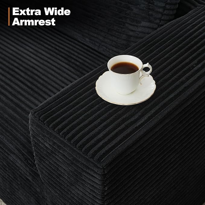 106 Cloud Modular Sectional Sofa Couch with L-Shape ChaiseModern Boneless Sectional Couch with Deep SeatUpholstered Couches for Living Room BedroomNo Assembly RequiredBlack