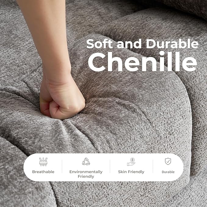 Oversized Swivel Rocker Recliner with Heat and Massage Comfy Rocking Chair Overstuffed Rocker ReclinerWide Manual Recliners for Living RoomGrey