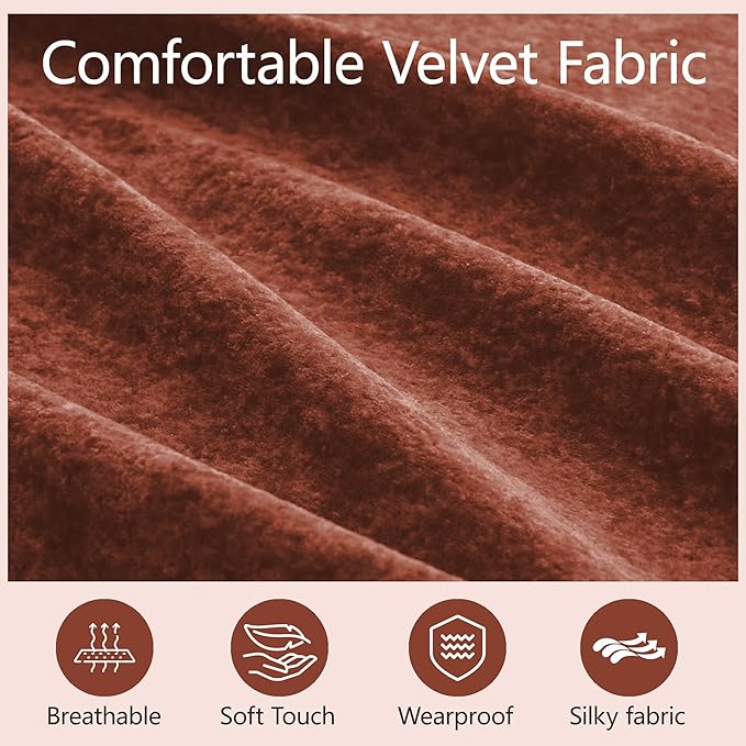 Boneless Couch Modular Sectional Sofa 110.6 U Shaped Sectional Couches for Living Room 3 Seater Cloud Couch with Ottoman Retro Velvet Floor Sofa for Bedroom No Assembly RequiredRed-Brown