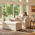 Aoiy &amp Wifon 43.9'' W Oversized Accent Chair Upholstered Mid-Century Lounge Reading Chair for Living Room &amp Bedroom Chenille Beige