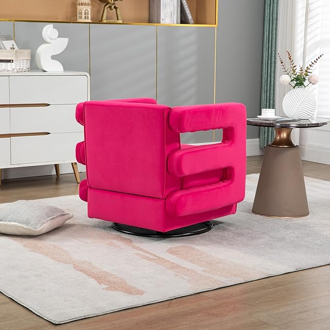 House Hold Upholstered Tufted Living Room Chair Textured Velvet Fabric Accent Chair with Metal Stand