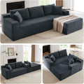 104 Boneless Sectional Couches L Shaped Couch with Deep Seat for Living Room Apartment Corduroy Memory Foam Couch with Comfy Pillows (Dark Grey Right Chaise)