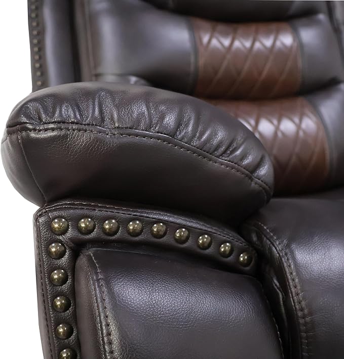 New Classic Furniture Nikko Faux Leather Sofa with Power Footrest Brown
