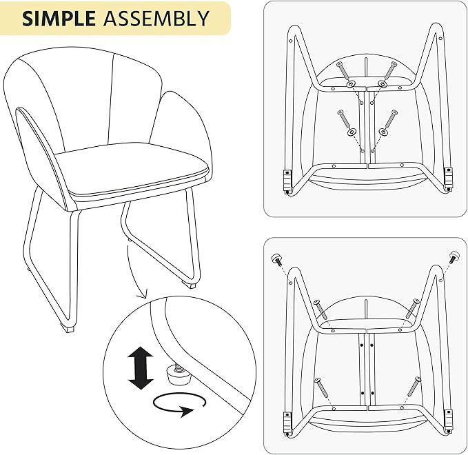 Yaheetech Velvet Living Room Chair Flower Shaped Armchair with Golden Legs Upholstered Side Chair for Vanity Room Living Room Kitchen Set of 2 White