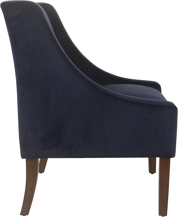 Homepop Home Decor | Upholstered Classic Swoop Arm Accent Chair | Accent Chairs for Living Room &amp Bedroom | Decorative Home Furniture Navy