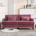 68'' Sofas Couch for Living Room Mid Century Modern Sofa with Deep Seats Chenille Loveseat Cloud Couch Comfy Small Couches for Small Spaces Apartment Bedroom Wine Red