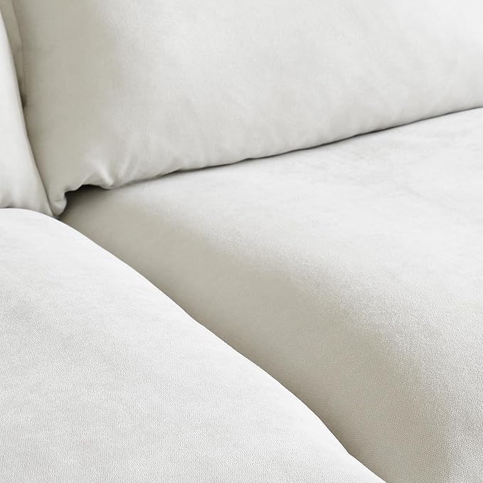 WJShome Love Seat Sofas Modern Down Filled Modular Sectional Sofas Cushion Covers Removable Customizable Modular Sectional Couch for Living Room Apartment Lounge Bedroom (White 2 Seat)