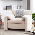 Merax Modern Style Chenille Oversized Armchair Accent Chair 38.6’’ W Single Sofa for Living Room Bedroom Cream