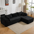 107 Modular Sectional Couch with L-Shape ChaiseBoneless Sofa for Living RoomModern Cloud Couch with Deep SeatNo Assembly RequiredLovesetBlack(Right Facing Chaise)