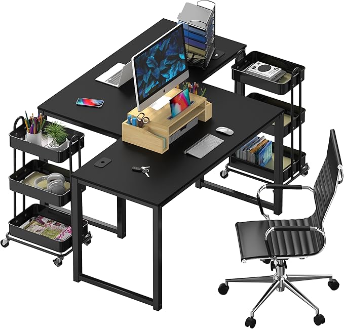SHW 48-Inch Commercial-Grade Office Computer Desk Black