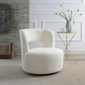 Swivel Barrel Chair with Plush Teddy Fabric: Comfy Round Accent Chair for Living Room Bedroom &amp More