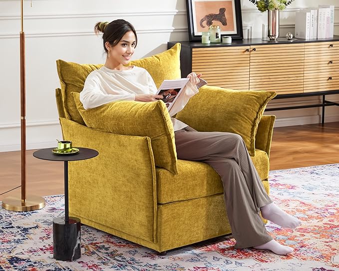 ABCASA Modular Sectional Sofa Couch Seat Base Yellow
