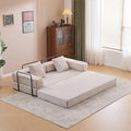 Convertible Folding Sleeper Sofa Bed Corduroy Floor Sofa Fold Out Couch with Pillows King Size Bed Futon Couch Foldable Memory Foam Mattress for Living Room Bedroom Playroom