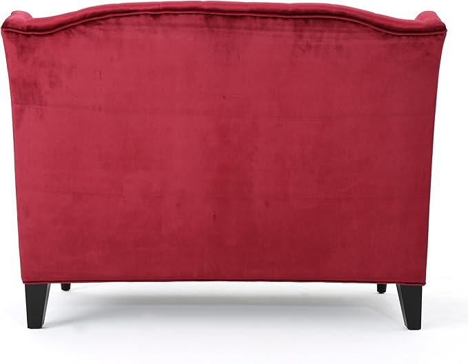 Small Velvet Loveseat Sofa Settee 50.25-inch 2 Seat Modern Victorian Sofas Couch with Buttoned Tufted Wingback Upholstered Banquette Dining Bench for Dining Living Room Hallway (Hot Pink)