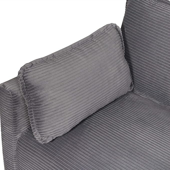Beige Loveseats for Small Spaces 48 Inch Corduroy Couch with Side Pocket Modern 2 Seater Sofa Couch for Small Apartment Bedroom &amp Home Office High Rebound Sponge Easy Assembly (Grey 48”) | S