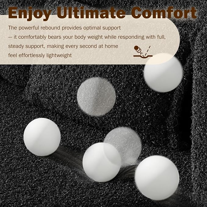 Newfun 78 Convertible Sofa Bed 2 in 1 Folding Couch Bed Futon Sofa Bed with Two Pillows Loveseat Sofa for Living Room Bedroom Lounge Compressed Modern Sofa No Assembly Required (Black)