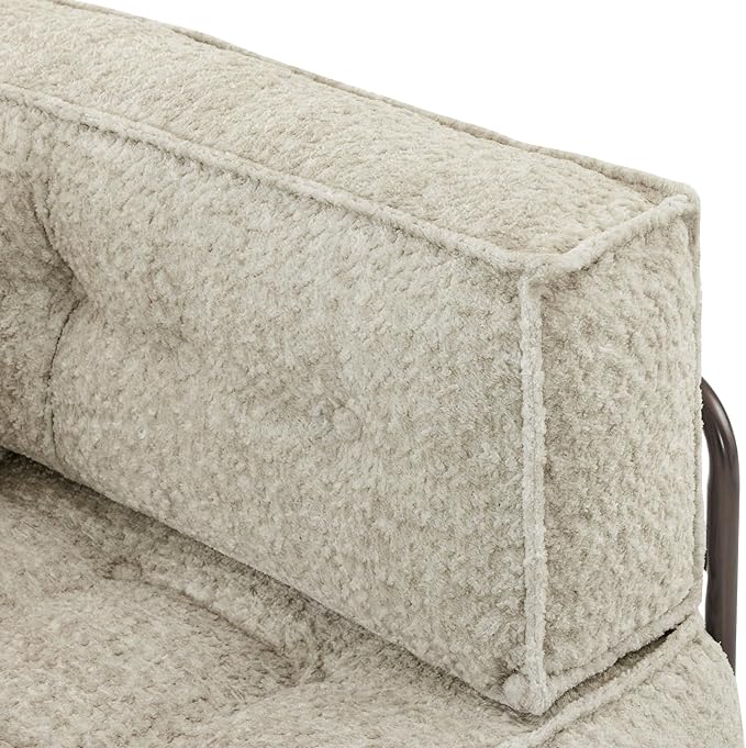 MCombo Modular Sofa Couch with Removable Cushion Accent Sofa Chair Upholstered for Living Room Apartment Office (Ivory Corner Seat)